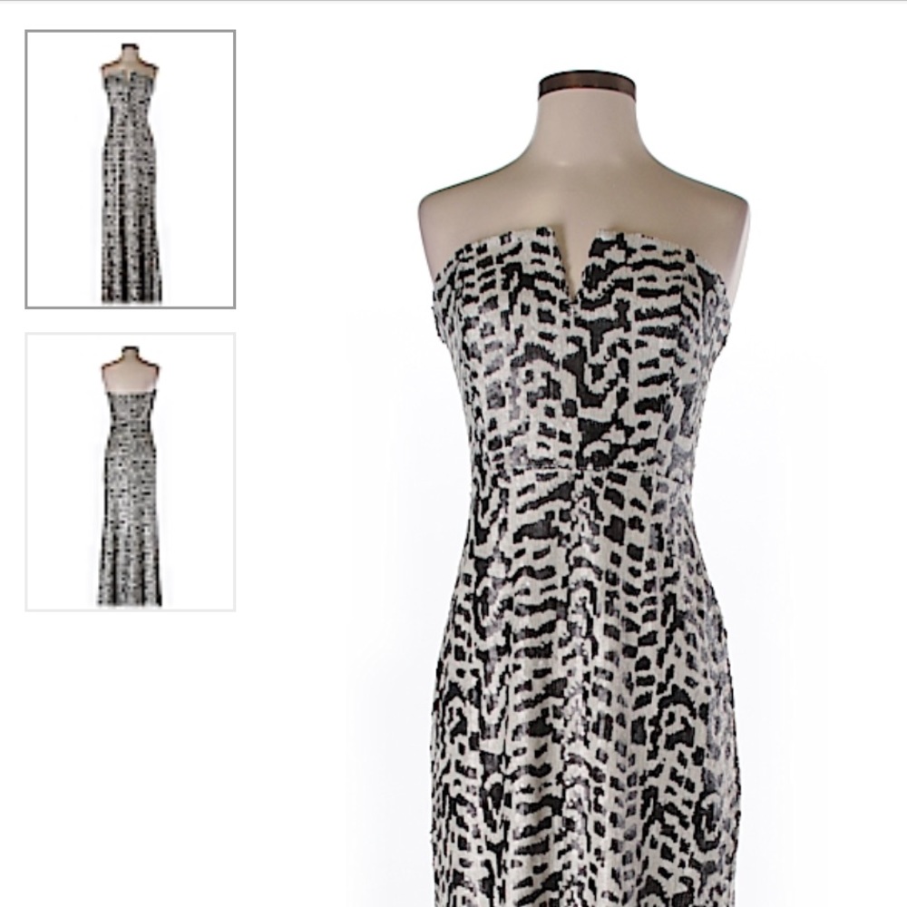 Jus d’0range black white sequin long down medium